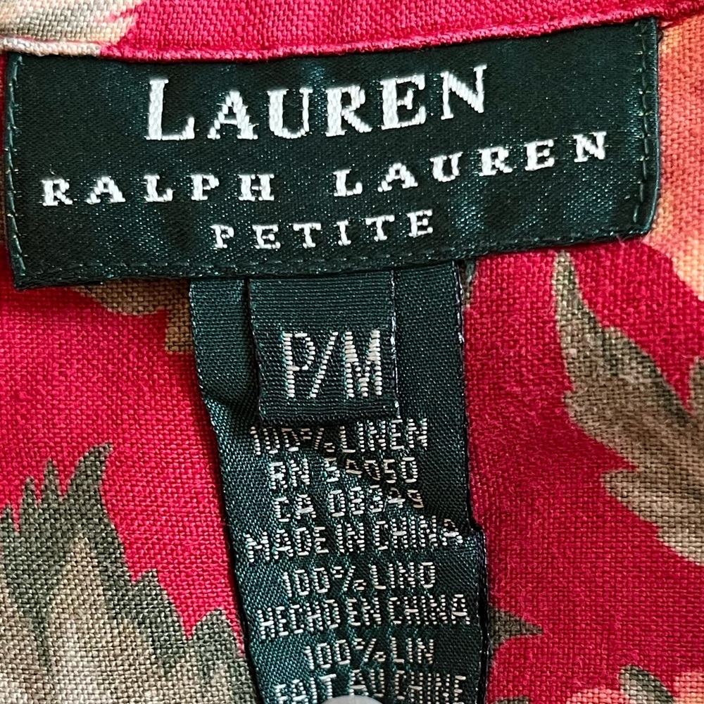 Vintage Lauren Ralph Lauren Petite Hawaiian Styled button down shirt//MP//90s - Picture 9 of 10